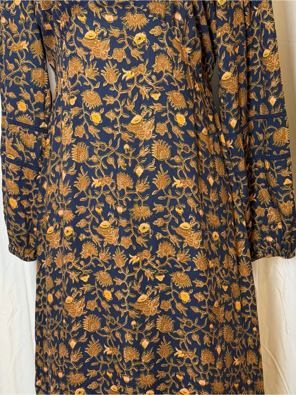 Xirena Charly Goldenrod Floral Midi Dress NWT XS Boho Long Sleeve - Picture 6 of 16